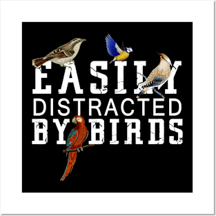 Easily Distracted By Parrots, Funny Parrot Birding Posters and Art